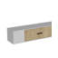Meuble télé mural moderne, blanc et chêne saphir, 59,1 x 13,0 x 11,6 pouces | 100% panneau de particules enduit de mélamine, épaisseur: 0,7 pouce | Design élégant et fonctionnel pour le salon et les espaces de divertissement-298358939