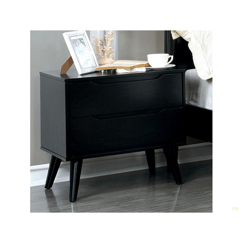 Table de chevet Mid-Century moderne 1pc, Noir