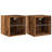 vidaXL Bedside Cabinet with LED Lights Storage Side Table Floating Nightstand