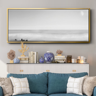 Panneau noir et blanc d'eau, toile encadrée