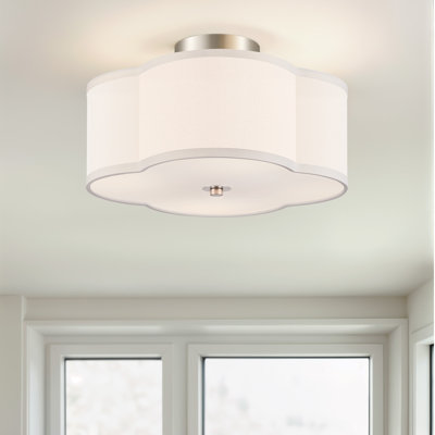 Plafonnier semi-encastré en tissu 4 lumières