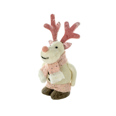 Figurine de table de renne avec écharpe