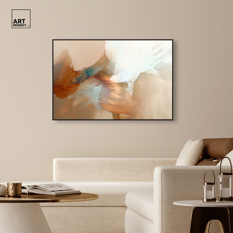 «Flowing Rust II», reproduction d'art sur toile encadrée dorée par Art Remedy, cadre noir, 54 x 36, 37"H x 55"W, Cadre noir