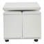 Modern White Lift Top Coffee Table With Storage Compartment and 3 Padded Storage Stools