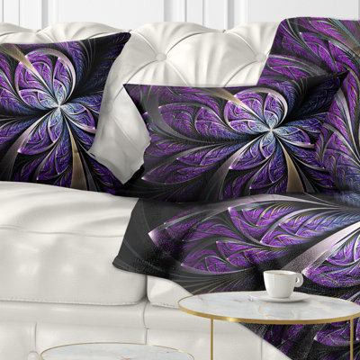 Coussin lombaire floral fractal scintillant