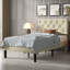 Lit plateforme tapissier Candelaria avec tête de lit capitonnée réglable, cadre de lit en tissu de lin avec tête de lit capitonnée à boutons, aucun sommier requis, support à lattes en bois, lit tapissier moderne pour la chambre à coucher-1284791951-1308152024