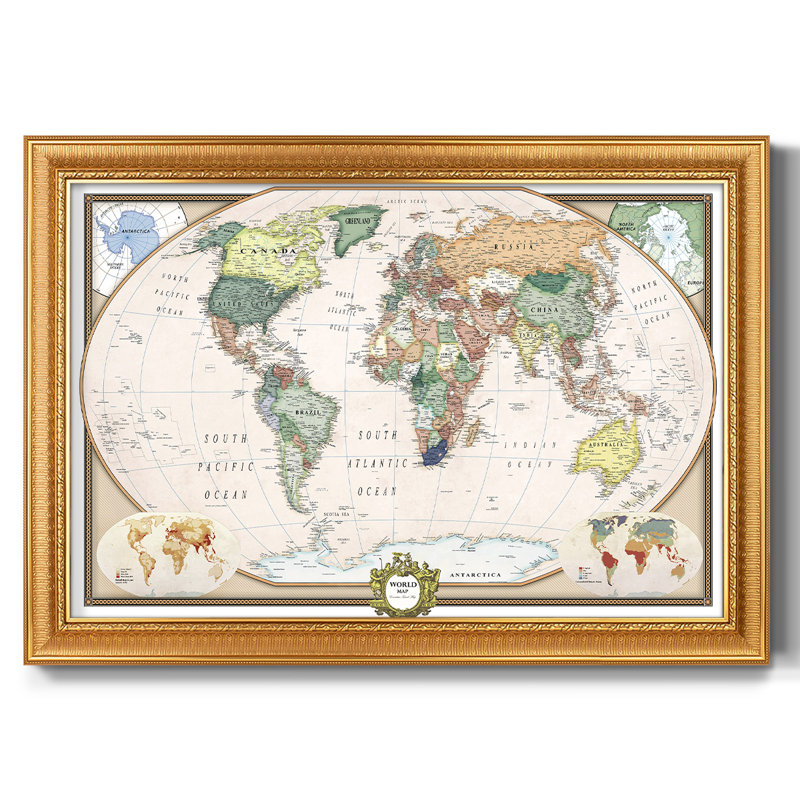 «Push Pin Map», reproduction d'art sur toile, H 20 po x l 30 po x P 1 po