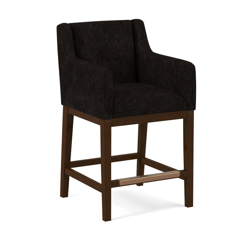 Upholstered Stool, Applause Bajah Ruby, Pecan