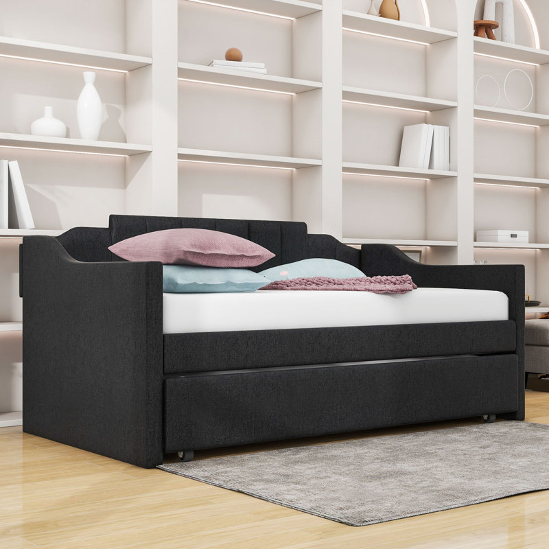 Berk Upholstered Daybed, Black