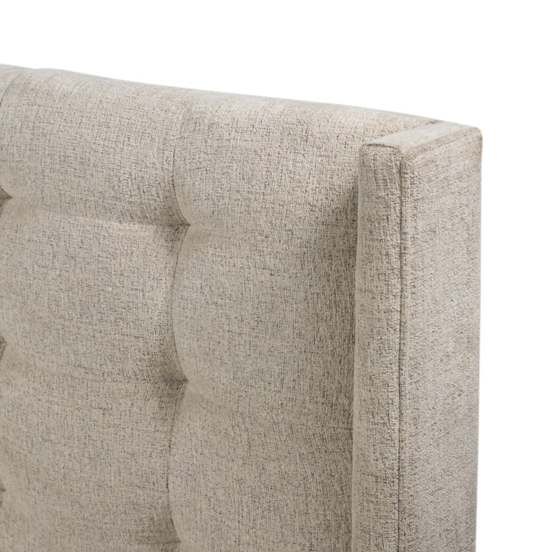 Upholstered Wingback Bed, Plushtone, King