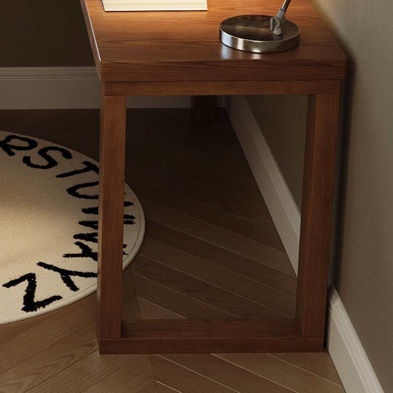 Bureau moderne en L en bois massif avec armoires, H 29,53 po x l 55,12 po x P 47,24 po