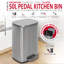 Stainless Steel Step On Kitchen Trash Can - 50L-123525467