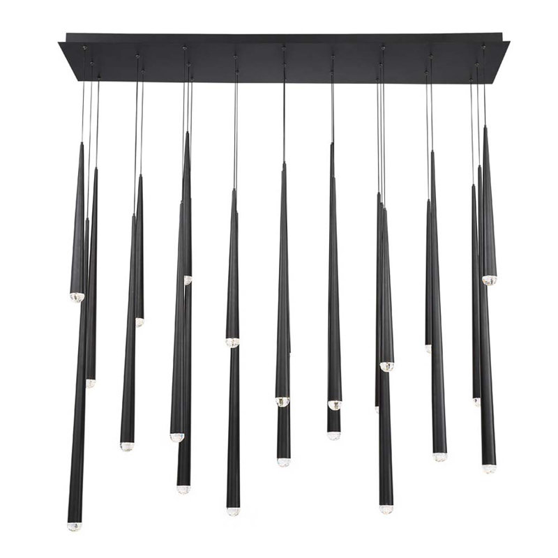 Lustre en cristal Cascade, 23, Noir, noir, noir, noir