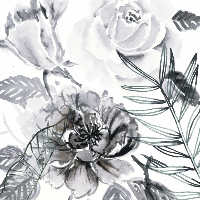 Lavande fleurs grises - reproduction sur toile tendue, H 20 po x l 20 po