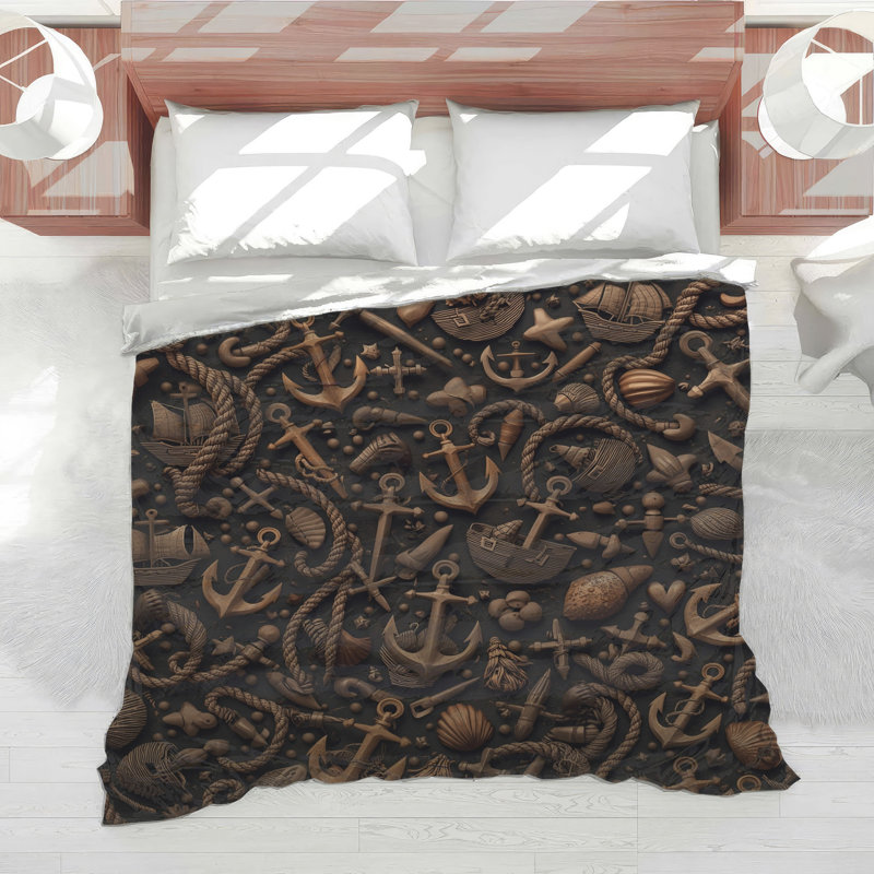 Nautical Anchors Ropes Comforter, King