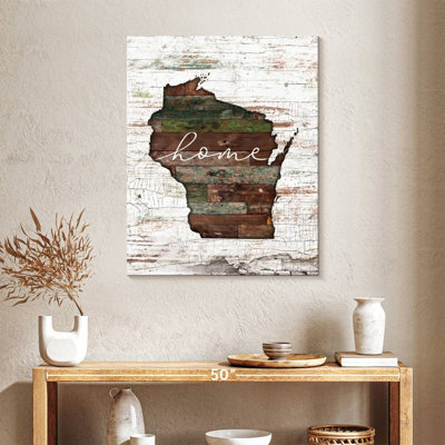 «Wisconsin Home Map» sur impression sur toile