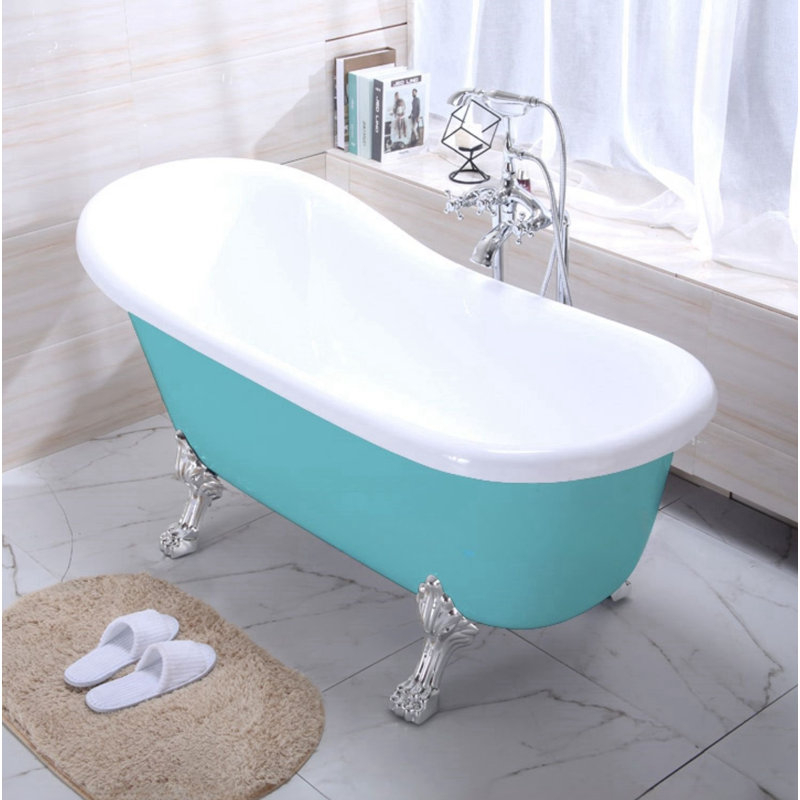 L 63 po x H 29,5 po, Argent, Bleu sarcelle