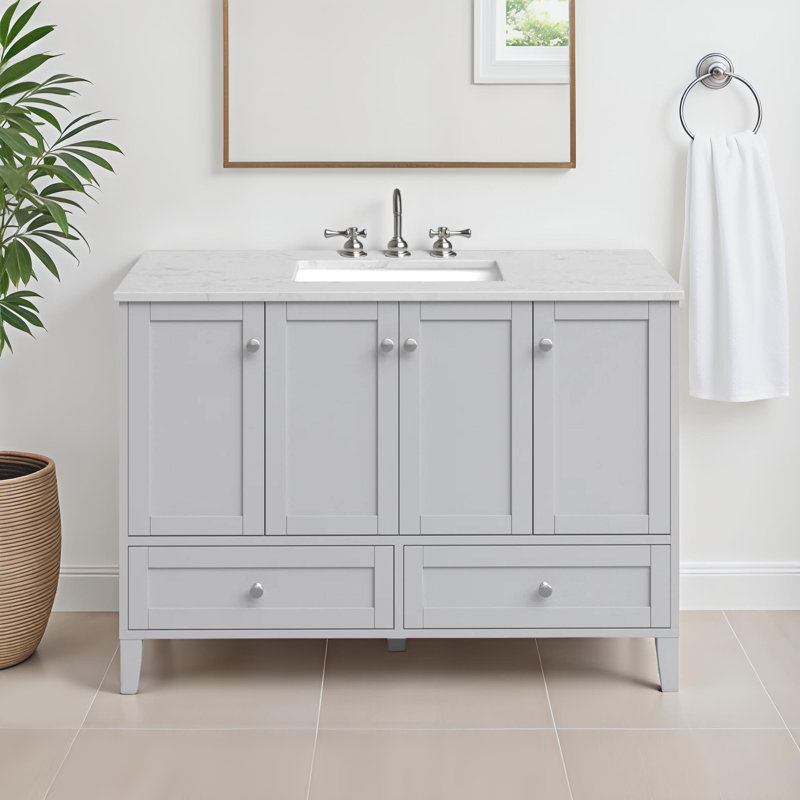 Ensemble de meuble-lavabo simple 48 po Selma, Gris