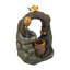 Fontaine décorative à deux niveaux 18,5 x 11,8 x 22,6 po avec motif animalier des bois