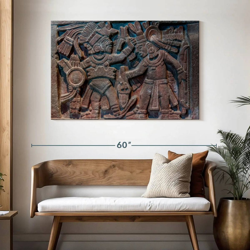 Senne Aztec Stone Carving, 32" H x 48" W