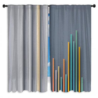 Rideaux obscurcissants et rideaux multicolores colorés et obscurcissants - 2 panneaux