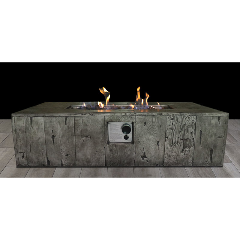 Table foyer au propane en béton renforcé de fibres Armutalan, Bois flotté