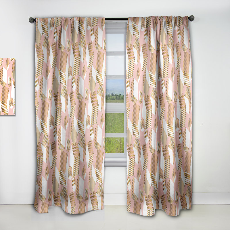 Rideau simple occultant gris Mid-Century, L 52 po x L 120 po