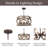Luther 4-Light Dimmable Wood and Metal Geometric Chandelier