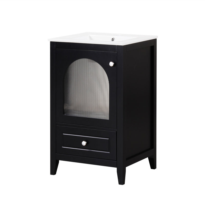20" Bathroom Vanity With Sink, Noir