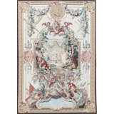 Hand-Knotted High-Quality Beige and Red Area Rug