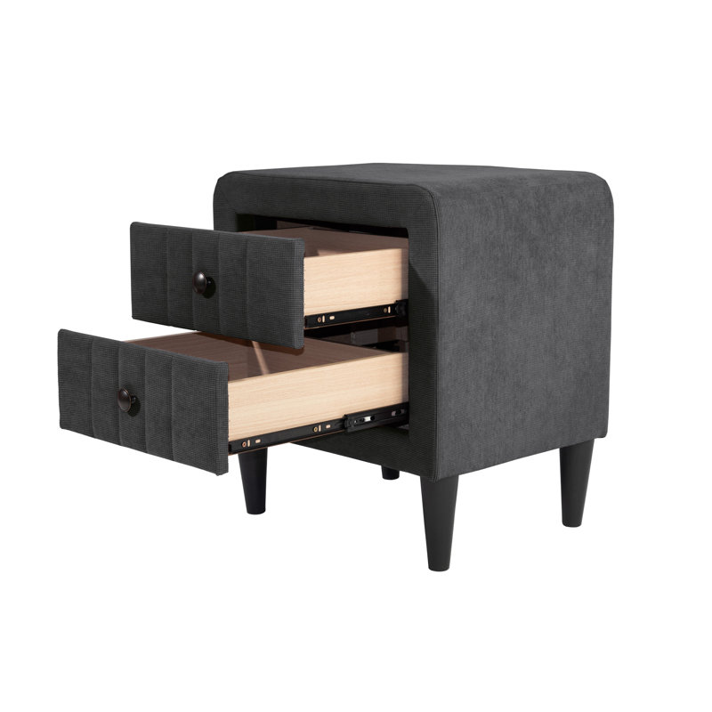 Mobilier de chambre à coucher rembourré gris foncé de style moderne, Lit simple