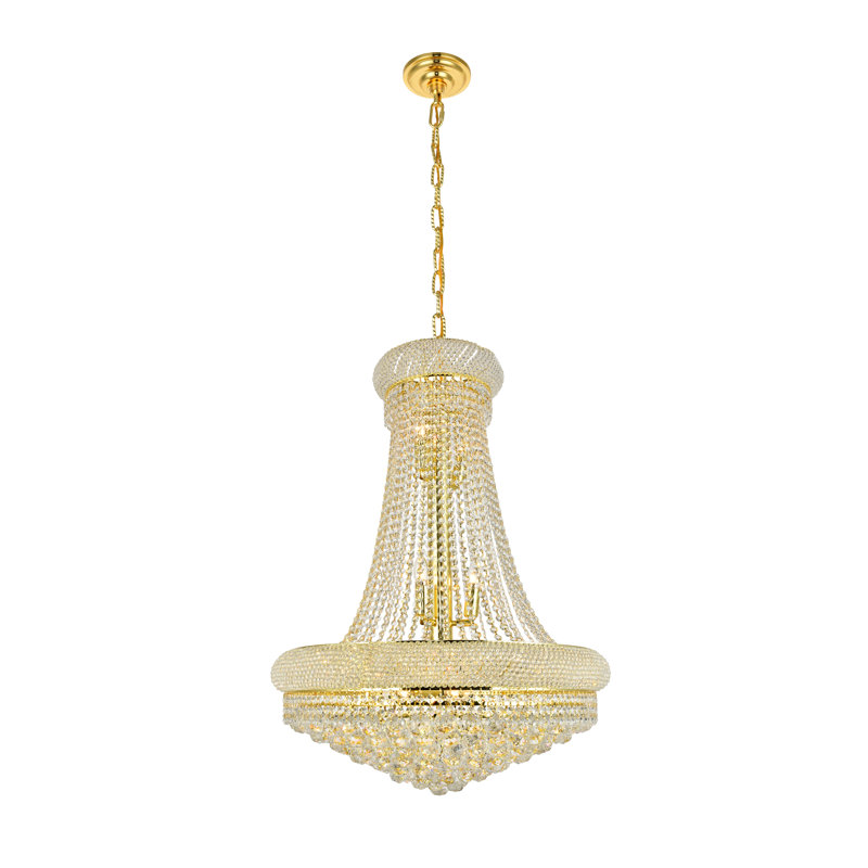 Meanna Dimmable Empire Chandelier, 36" H x 28" W x 28" D, Gold
