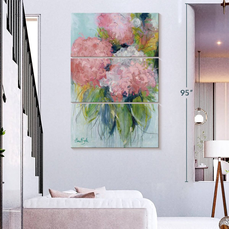 Hortensias roses Avery I, H 74 po x l 48 po