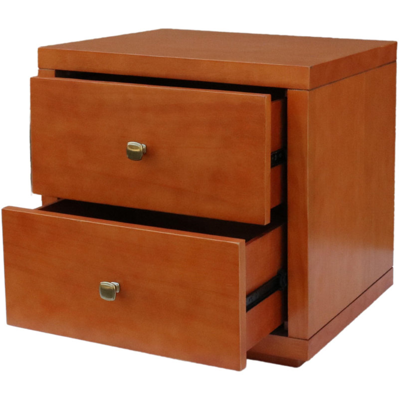 Ensemble de chambre avec lit plateforme 2 pièces Trent, Merisier, Simple