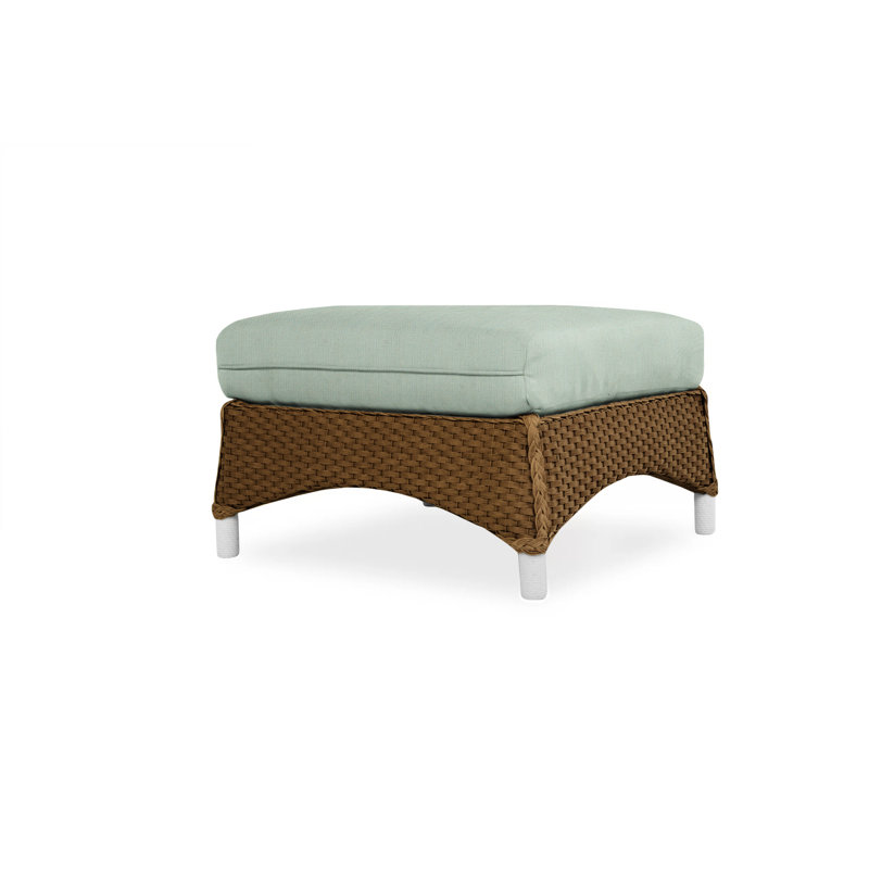 Mandalay Outdoor Ottoman, Decorline Navy, Bark