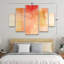 Ensemble de 5 panneaux muraux - Mila Apperlo «Orange 789», art mural sur toile pour le salon, la chambre à coucher ou le bureau 