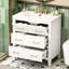 Meuble-lavabo blanc de 30 po avec charnières réglables à fermeture en douceur, tableau et cadre en bois massif pour lavabo classique en céramique avec rangement à 3 tiroirs