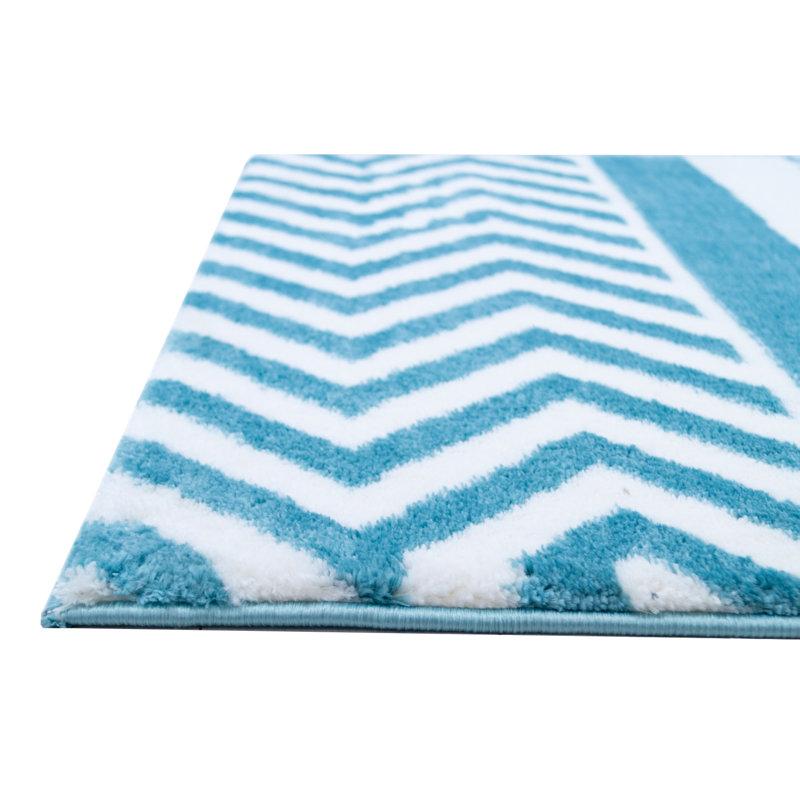 Tapis bleu Allensville, Rectangle 3 pi 4 po x 5 pi