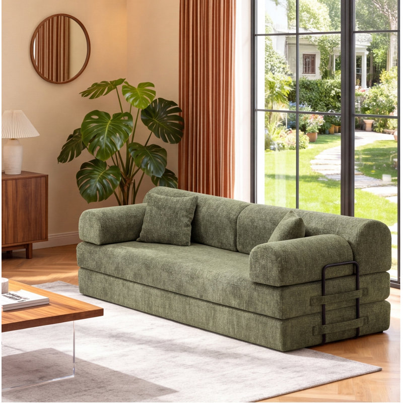 Canapé-lit Moss Green Boucle