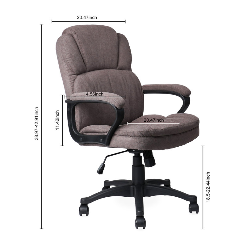 Chaise de bureau ergonomique rembourrée bleu, Brun