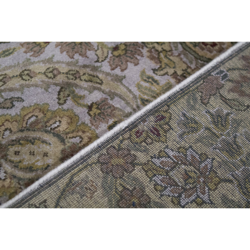 Tapis crème et doré noué à la main de haute qualité