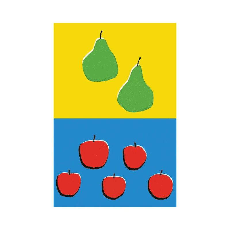Fruits Blue Yellow - Wrapped Canvas Print, 66.04 cm H x 45.72 cm W x 3.175 cm D