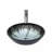 Artistic Gray Crackle Tempered Glass Vessel Sink With Pop-Up Drain, Bathroom Oval Basin Tempered Glass Vanity (No Faucet)(Includes Only The Bathroom Sink)