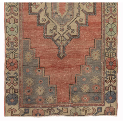 Tapis tribal rétro, laine douce et couleurs naturelles, tapis turc