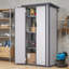 Grande armoire de rangement extérieure imperméable en résine avec tablettes réglables