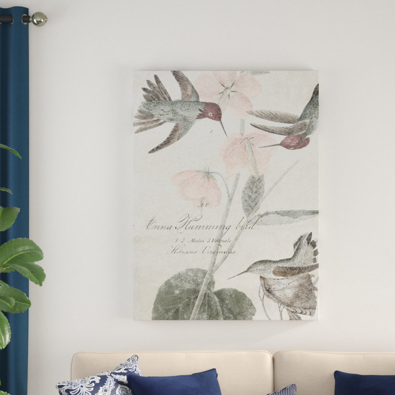« mou colibris i », peinture sur toile tendue, H 19 po x l 14 po x P 2 po