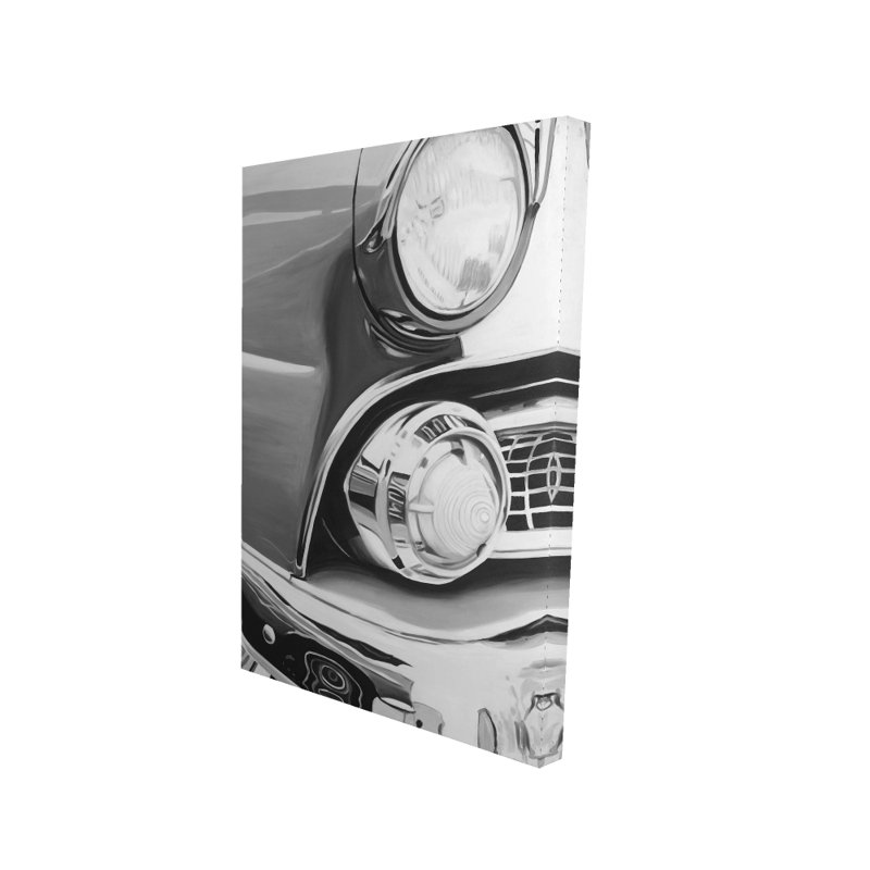 «Beautiful vieille voiture» - art mural gris sur toile transport