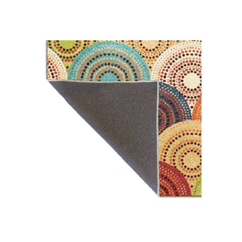 Tapis décoratif à motif géométrique circulaire, Sous-tapis carré 4 pi 11 po inclus