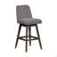 Tabouret de bar pivotant en bois de chêne gris Ralena