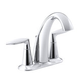 Kohler Alteo® Centerset 4" Bathroom Faucet with Pop-Up Drain Assembly, 2-Handle Bathroom Sink Faucet, 1.2 gpm